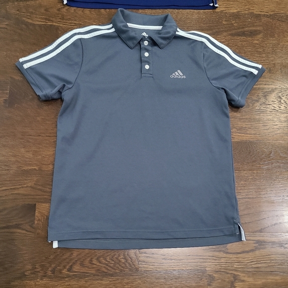 Adidas Lot Of 2 Kids Polo T-Shirts with Classic Collar and Stripes Sz.14-16 - Picture 3 of 8